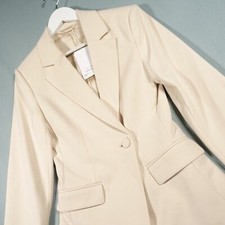& Other Stories Blazer Jacket Womens 38 Beige Single Button Smart Formal Wool