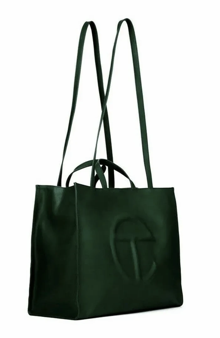 telfar LARGE olive shopping tote bag Vegan Leather | eBay