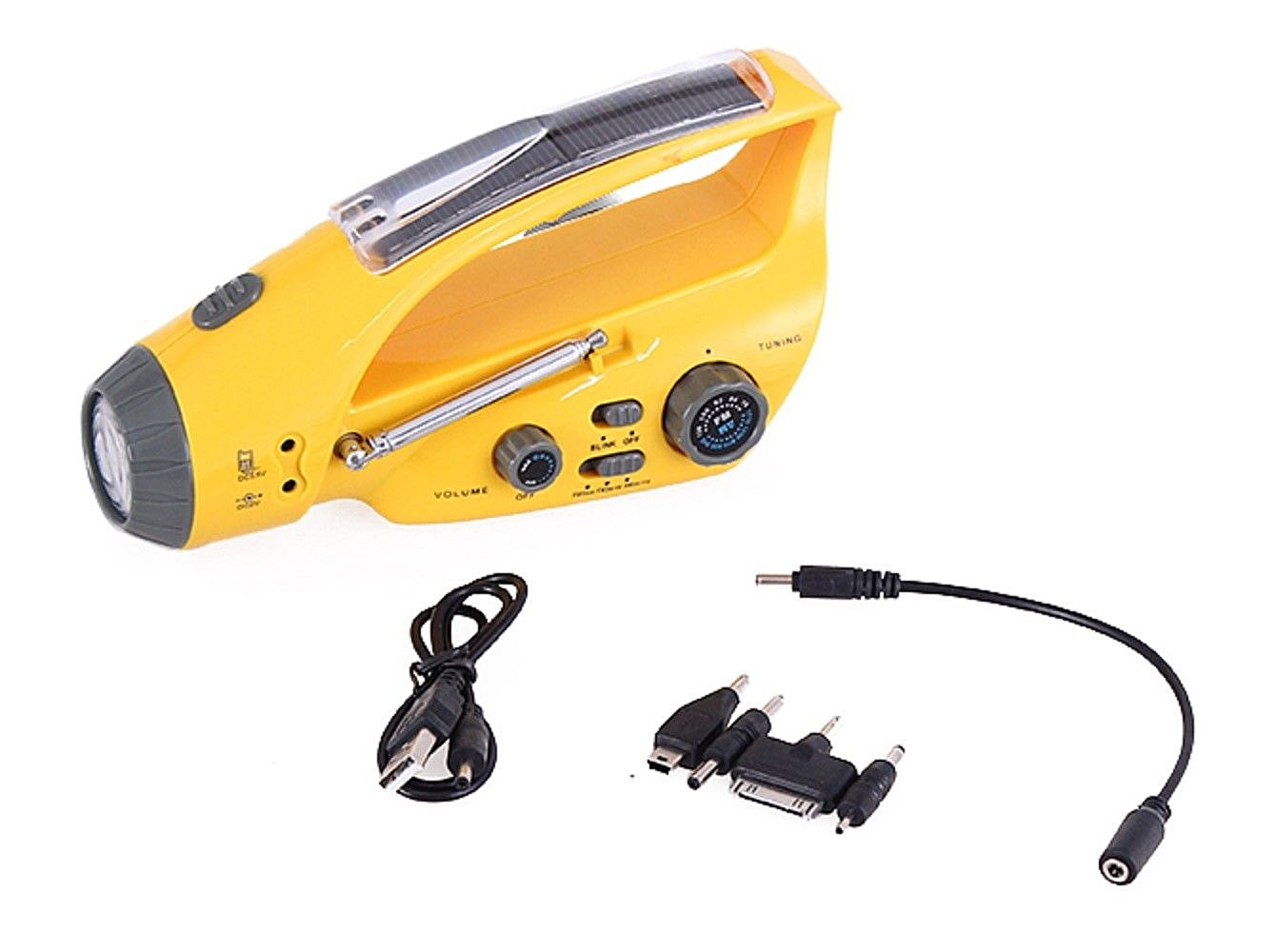 Hurricane Emergency Solar / Hand Crank RADIO & FLASHLIGHT Cell Phone