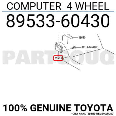 8953360430 Genuine Toyota COMPUTER 4 WHEEL 89533-60430 | eBay