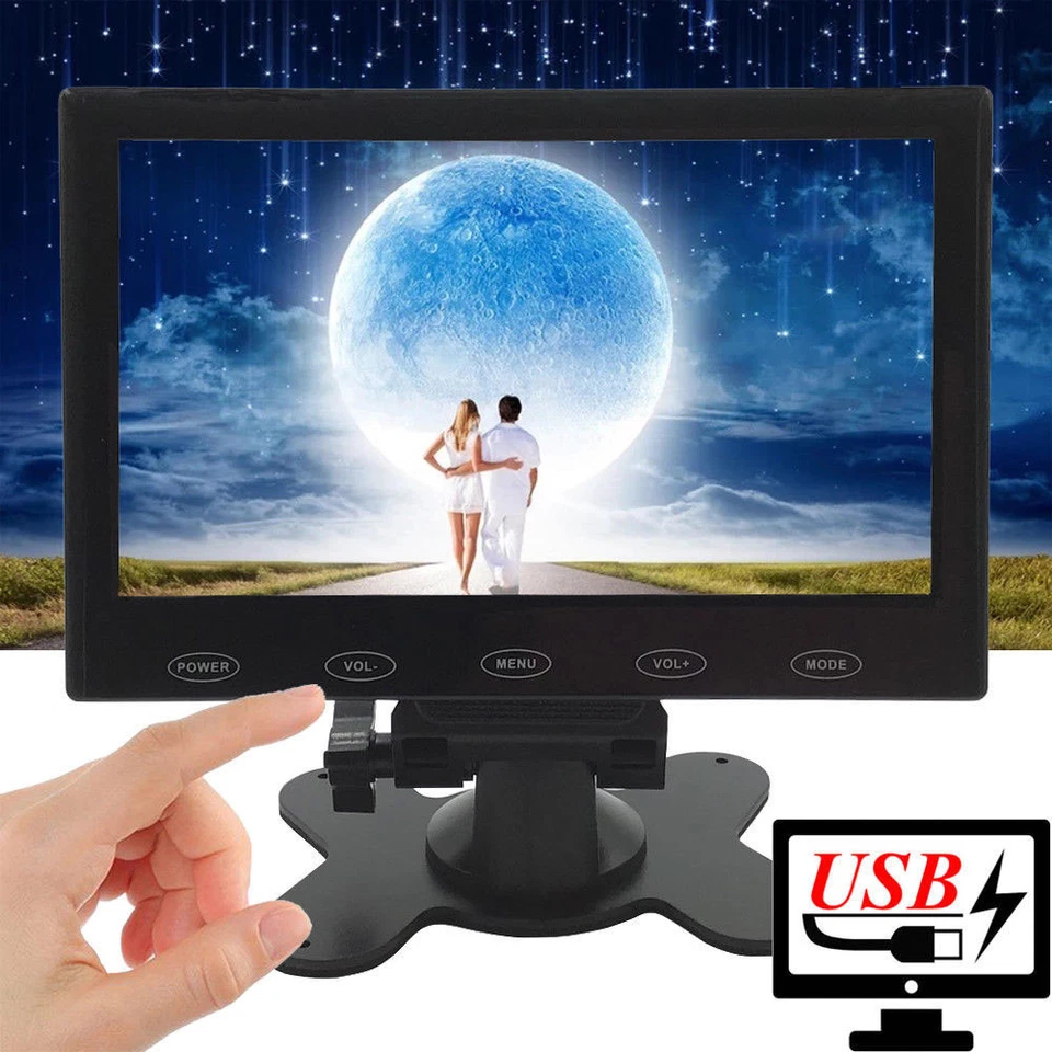 Portable 7"  CCTV Monitor 1024*600 PC Screen USB Power 5V/2A AV/RCA/VGA/HDMI/BNC - Image 3 of 4