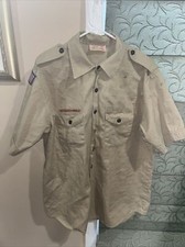 Boy Scout BSA UNIFORM SHIRT Mens Extra Large Tan Short Sleeve 100 Cotton K82