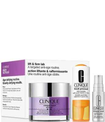 Clinique Lift & Firm Lab 3PC  Targeted Anti-Age Routine Gravity-Defying Results 