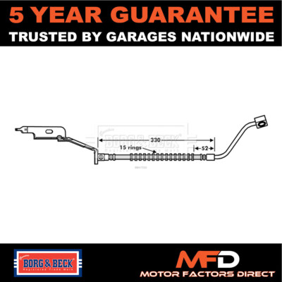 Fits Chrysler Voyager 2000-2008 Brake Hose Front Left Borg & Beck