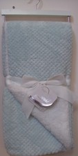 Boys Girls Born Loved Very Soft Plush Pastel Green White Luxury Baby Blanket