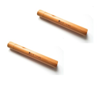 2 x Bambus Zahnbürstenetui, New Living, natürliches Öko-Produkt, UK-Verkäufer