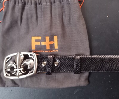 Frederic Hermano Gürtel mit Schnalle silber Fleur de Lys