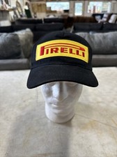 Vinatge Official Pirelli Hat Patch Logo Cap Adjustable Black EUC