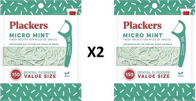 Plackers Micro Mint Zahnseide 2 x 150 = 300 GESAMT USA Import
