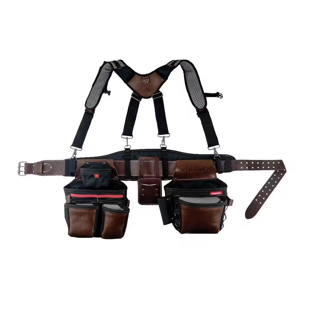 Leather Tool Vest Best Carpenters Tool Belt With Suspenders VEVOR