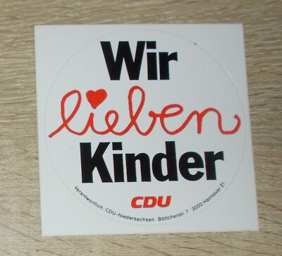 Old sticker | sticker CDU - we love children - heart