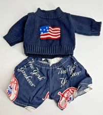 AMERICAN GIRL style 18" DOLL size NY Yankees boxers and American Flag Sweater