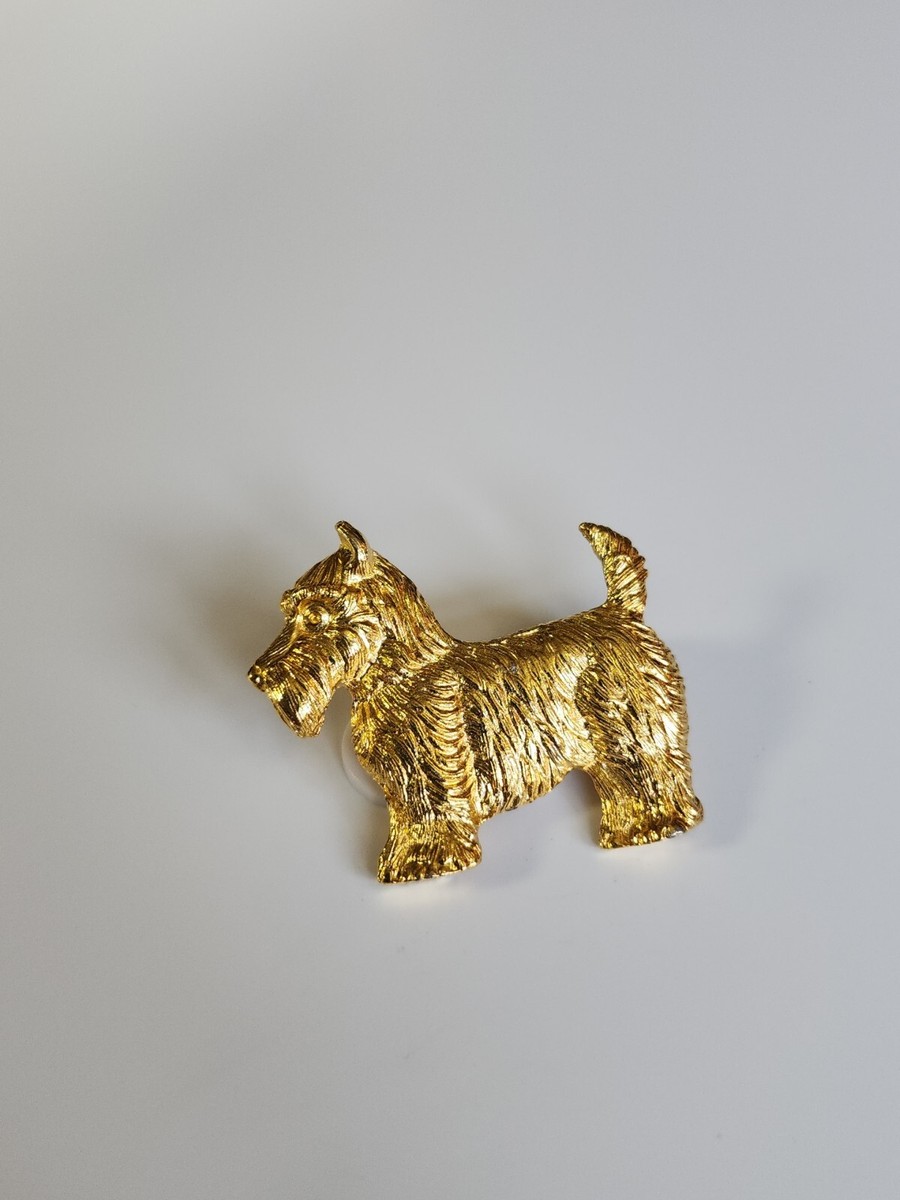 Scottish Terrier Lapel Pin Gold Color Metal