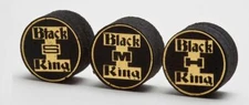 3 Black King Tips- Pool Cue Tips - Billiard Tips Layered Pigskin Like Kamui 14mm