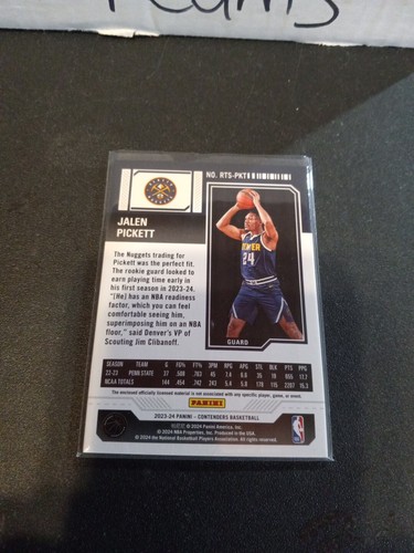 2023-24 Panini Contenders - Rookie Ticket Swatches #RTS-PKT Jalen Pickett (MEM, - Picture 4 of 4