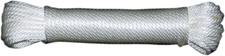 T.W Evans Cordage 44-030 3/32-Inch Solid Braid Nylon Rope 50-Feet Hank, White