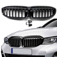 Front Gloss Black Single Slat Grill/Grilles Kidney Grill Replacement Compatib...