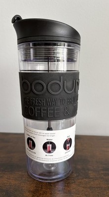 Bodum Coffee French Press Coffee Tea Brewer Travel Tumbler Double Wall Black New