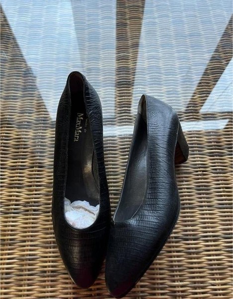 Women Max Mara Heels Black Leather 9