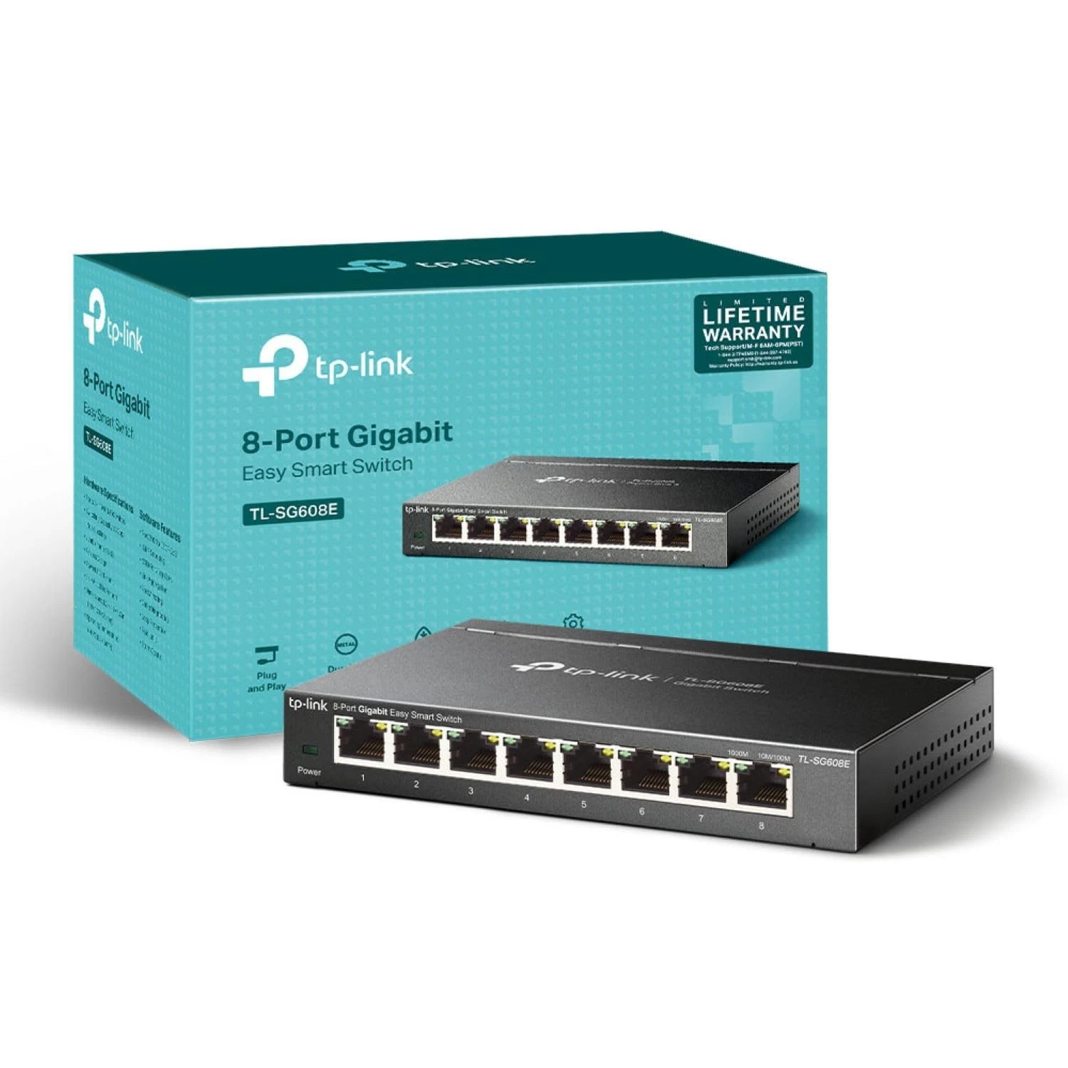 TP-Link TL-SG608E 8-Port Gigabit Managed Network Switch, Ethernet Splitter | Easy Smart Management Ethernet Switch, 1000Mbps High-speed, Plug & Play, Metal Case, Power Saving, Desktop or Wall Mount - Image 2