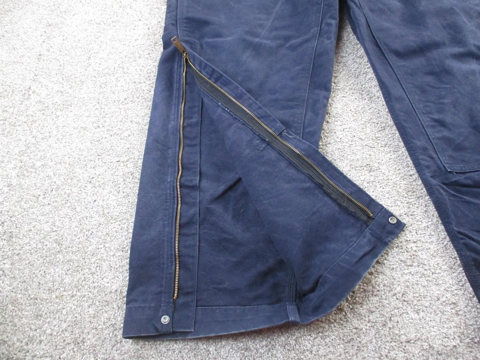 Carhartt FR Bib Overalls Mens 46x30 Navy Canvas Flame Resistant CAT 2 101627-FRM - Image 2 of 4