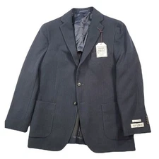 JoS A Bank Sport Coat Mens 42R 42 Midnight Blue Herringbone Tailored Fit 1905