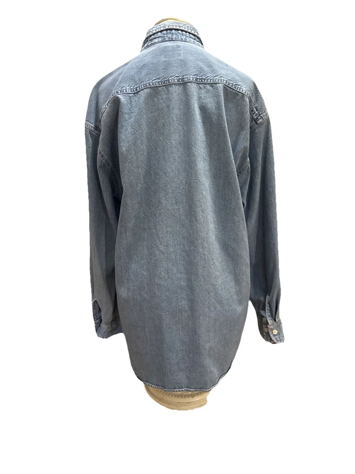 Camisa vaquera vintage años 90 GAP manga larga abotonada para hombre talla mediana clásica Foto 3 de 4