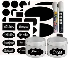 Chalkboard Jar Labels for Canning Mason Jars Premium Reusable Stickers Glass Cha
