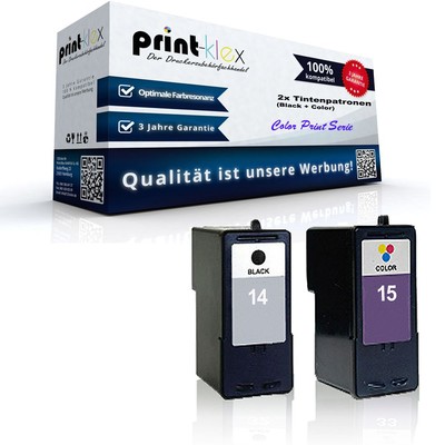 2x Office Tintenpatronen für Lexmark X 2650 Farb Tinte Lexma - Color Print Serie