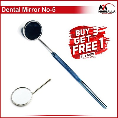 Examination Diagnostic Dental Mirror No-5 With Handle Stainless Steel Instrument