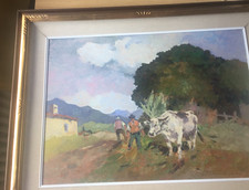 Carlo Domenici  Olio su Faesite “La Mucca Bianca”