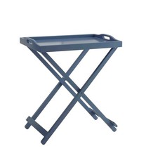 Pemberly Row Folding Tray Table in Blue