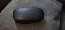 NEW SALVATORE FERRAGAMO BLACK LARGE AUTHENTIC SUNGLASSES EYEGLASSES CASE W/CLOTH