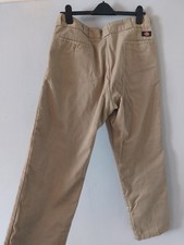 Dickies Lined Classic Beige Chino Torusers Men's W36 L32 Regular Fit Zip Fly VGC