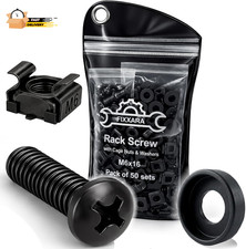 M6X16 Rack Mount Screws   50-Pack Server Rack Screws with Cage Nuts  Nylon Was