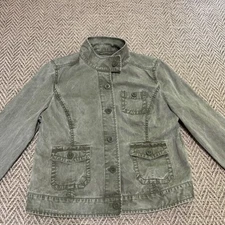 Gap Vintage Jacket Button Top Womens Size 14 Olive Green Army Military Style
