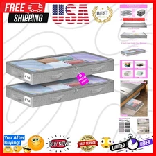 Elegant Under Bed Storage Bags - Foldable, Dustproof, and Slim Design, 2 Pack