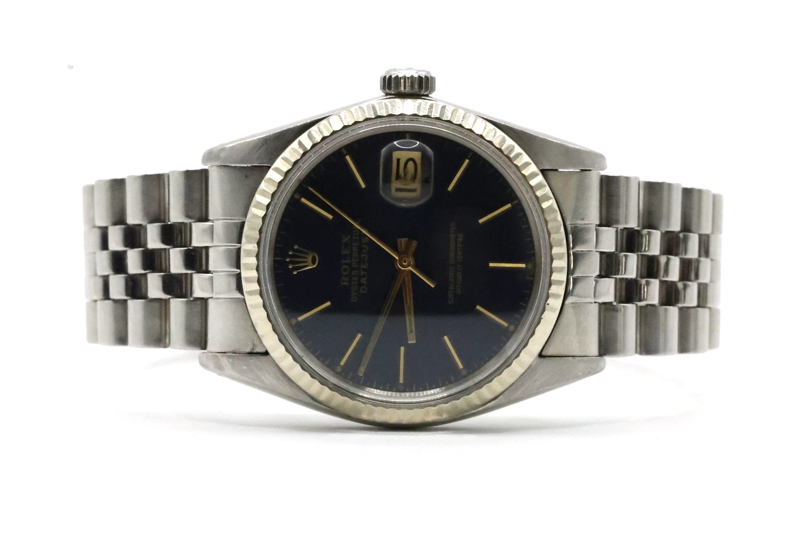 Rolex Datejust 16014 Men's 36mm Custom Blue Dial Stainless Steel Jubilee WI
