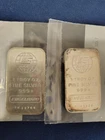 Two Vintage Engelhard E Globe 1 oz .999 Fine Silver Bars Sealed
