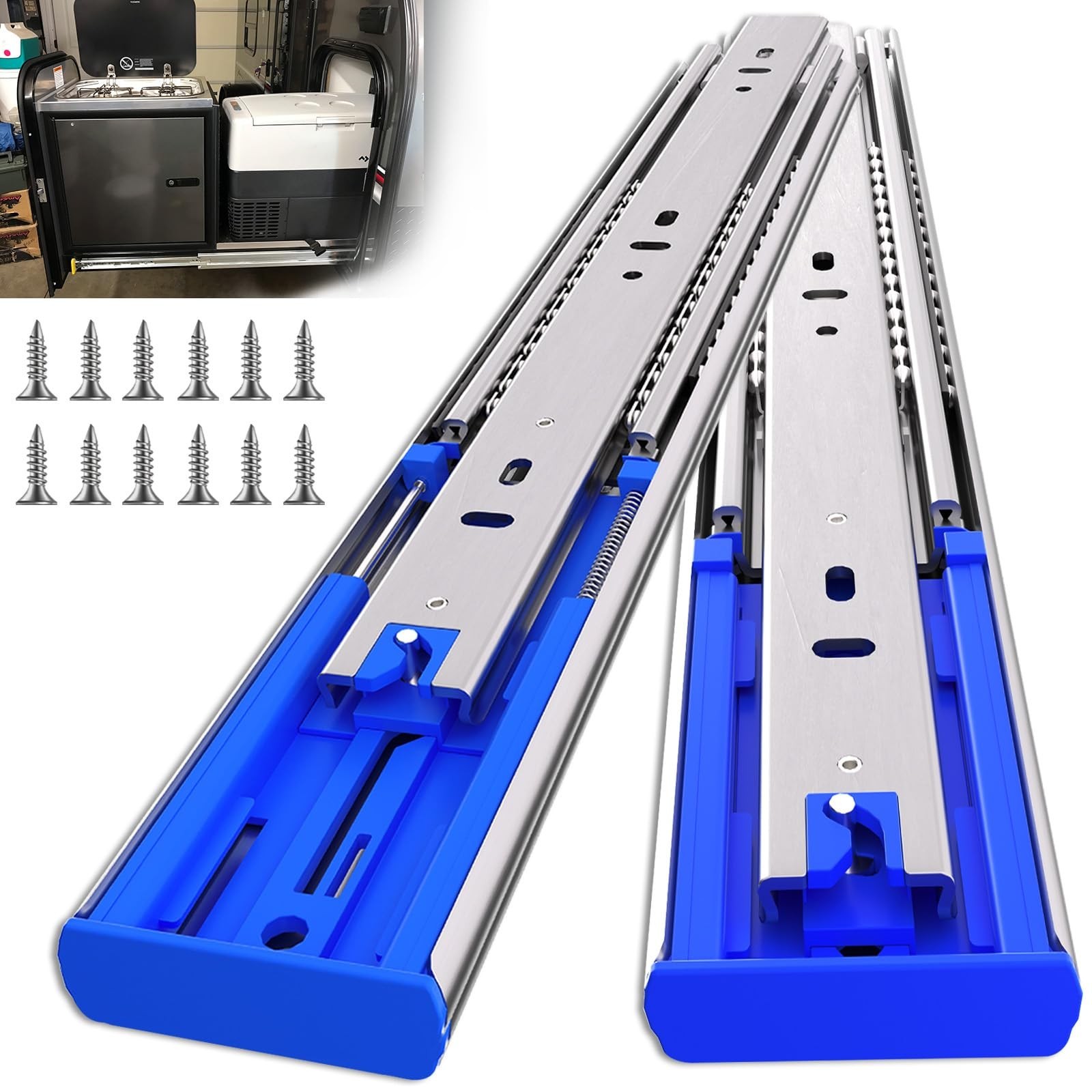 26 Inch 200lbs Soft Close Heavy Duty Drawer Slides, Side Mou