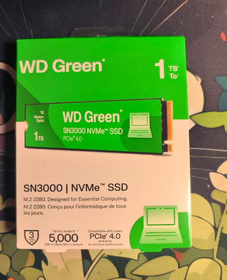 Western Digital WD Green SN3000 1TB NVMe SSD M.2 2280 PCIe 4.0 5000MB/s