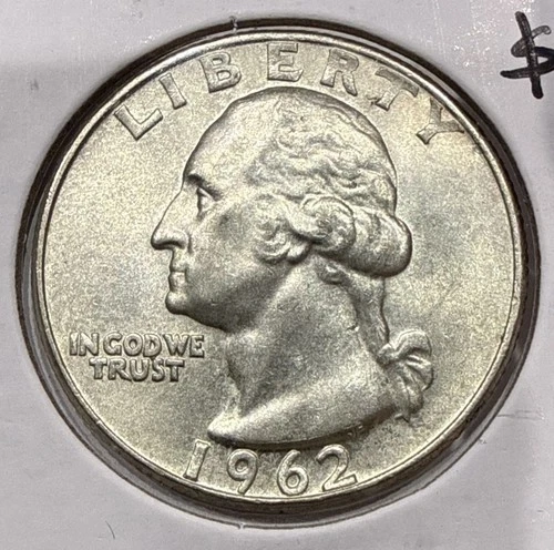 1962-D Washington Quarter Silver 25C Coin - BU (U58)