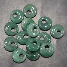 10 pezzi ciondoli perline cerchio foro grande pietra avventurina verde naturale 18 mm fai da te