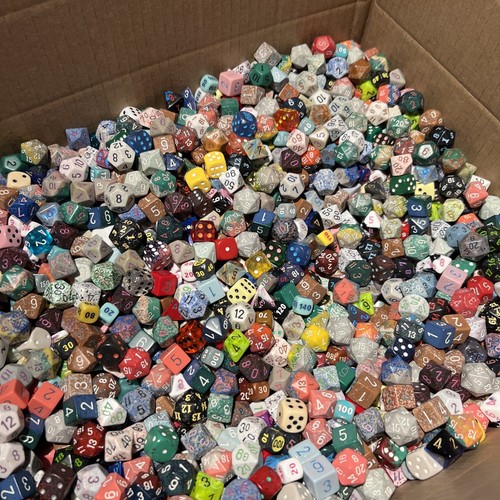 One pound of bulk dice, Assorted Sizes, Shapes, Colors and brands