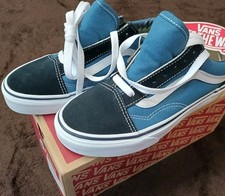 Vans Old Skool Navy Blue Black Suede Canvas Skate Shoes Men s 4 Women s 5.5 NEW