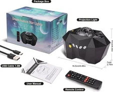 Dream Aurora Star Projector With Ambien Lighting, B/T Pairing & Remote Control