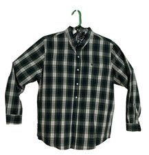 Chaps Mens Shirt XL Green Tartan Plaid LS Button-Up Country Cowboy Heritage