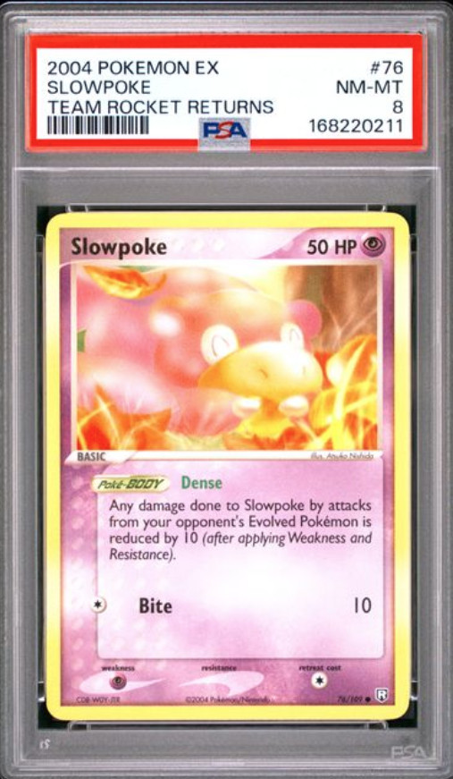 2004 Pokemon EX Team Rocket Returns Slowpoke #76 PSA 8 Regular