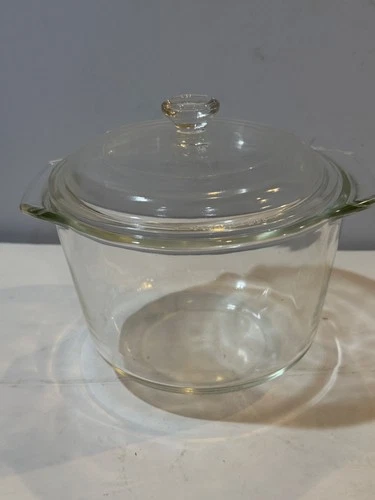 Vintage PYREX 1 1/2 Quart 343  Covered Clear dish With Lid Made in the USA