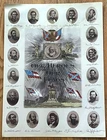 Vintage Our Heroes & Our Flags Civil War Lithograph Print